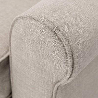 Copenhagen Light Gray 78" Microfiber Sofa with Rounded Arms and Removable Cushions
