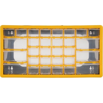 Yellow and Black 30-Drawer Plastic Small Parts Organizer