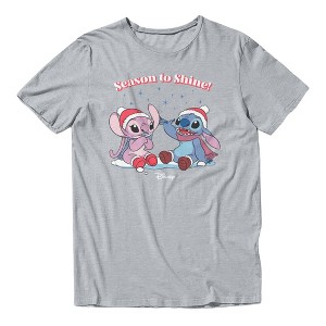 Disney Lilo & Stitch Mens Season To Shine Christmas T Shirt