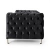 Okak Comfy Velvet Sofa 1pc with Tufted Backrest, Iron Legs Modern Loveseat Couch 3-seat for Apartments, living Room, Study, Black - 2 of 4