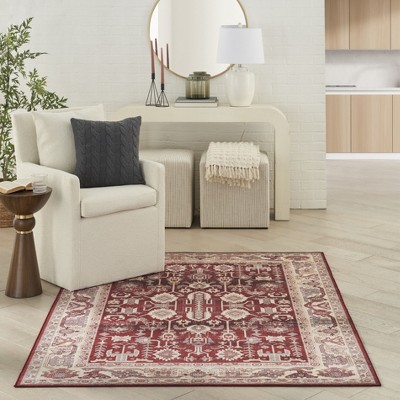 Red and Beige Persian-Inspired Flatweave 5' x 7' Area Rug