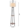 Maxax Modern Floor Lamp,2-Tier Shelves Floor Lamp for Living Room, Bedroom, Home Office, Iron and Wood Design, E26 Base, 3-Way 150W - 3 of 4