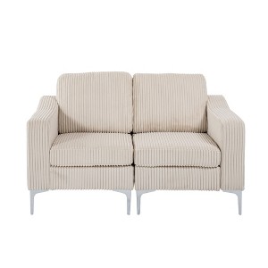 Modular Sectional Two-Seater Sofa, Corduroy Sectional Couch,Beige - 1 of 1