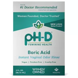 pH-D Feminine Health Support Boric Acid Instant Fragrance free Vaginal Odor Rinse - 3 fl oz