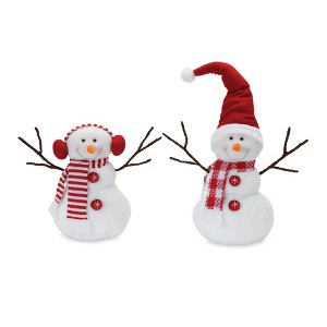 Melrose Plush Snowman with Hat and Scarf (Set of 2) - 1 of 3