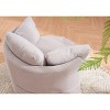 Vynxaria 31.5 Inch Beige Teddy Fabric Rotating Storage Accent Chairs with Back Cushions, 360' Degree Swivel,Ideal for Bedroom and Living Room - 4 of 4