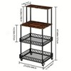PDTEND Rustic Brown 4-Tier Freestanding Kitchen Baker’s Rack for Spices, Pots Pans Utility Organizer - 4 of 4