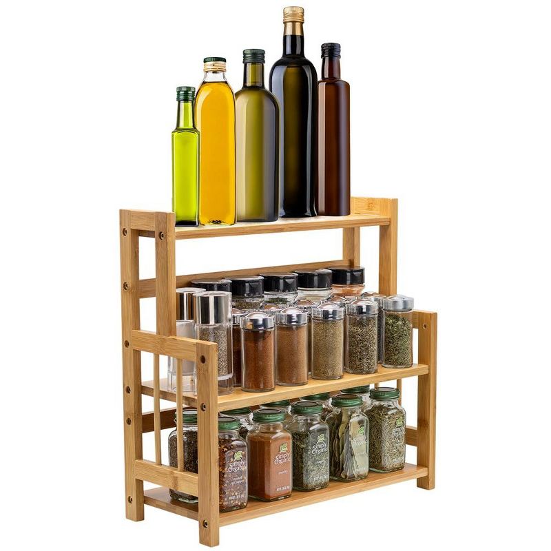 Sorbus 3-Tier Bamboo Kitchen Countertop Organizer - ideal for storage and display, stores your favorite spices, seasonings, and household items, 1 of 11