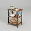 Kitchen Shelf on Wheels, Serving Cart with 3 Shelves, Kitchen Cart, Microwave Shelf, for Mini Oven, Toaster, with 6 Hooks - 3 of 3