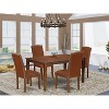 Tuscan Dining Set - Rectangle Table & 4 Chairs - Brown Faux Leather - 60" Table - Home Stock - 2 of 4