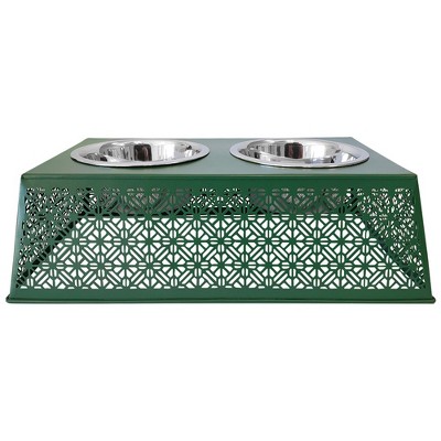 Plum Wine Elevated Dog Feeder with Stainless Steel Bowls