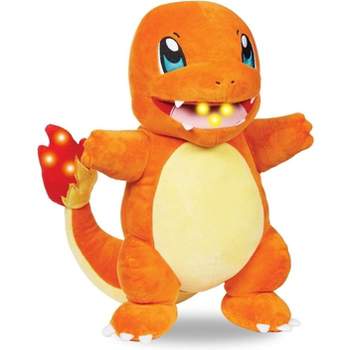 Pokemon Flame Action Charmander 10 Inch Interactive Plush with Lights & Sounds - Light Up Tail & Mouth with Multiple Sound Effects