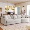 105.5" Chenille Sectional Sofa with Curved Chaise & 3 Pillows, Modern Space-Saving Couch for Living Room Apartment-3irtyhousy - 2 of 4