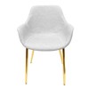 LeisureMod Markley Faux Leather Dining Chair with Arms and Gold Metal Legs - 4 of 4