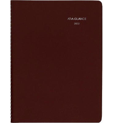 AT-A-GLANCE 2022 8" x 11" Weekly Appointment Book Planner DayMinder Burgundy G520-14-22