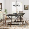Okak Rustic Wood Large Rectangular Dining Table with X-Trestle Metal Legs,Long Modern Kitchen Dinner Table for Dining Room,Family Meals - 3 of 4