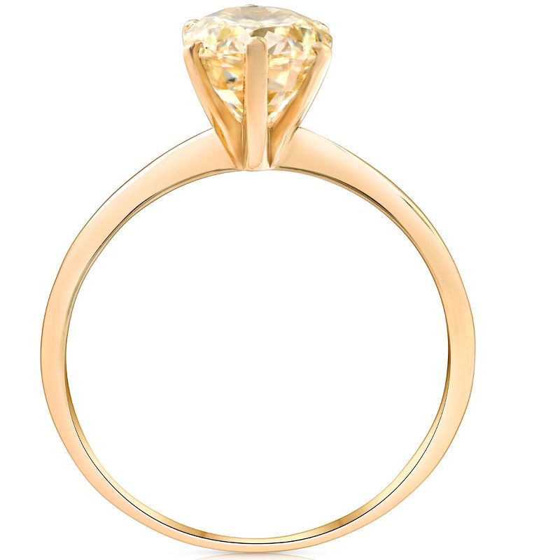 Pompeii3 2Ct Fancy Yellow Oval Solitaire Moissanite Engagement Ring 14k Yellow Gold, 2 of 6