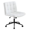 ORRD Ivory White PU Office Chair, Adjustable Swivel Chair with Lumbar Support, Armless Rolling Desk Chair for Home Office - 4 of 4