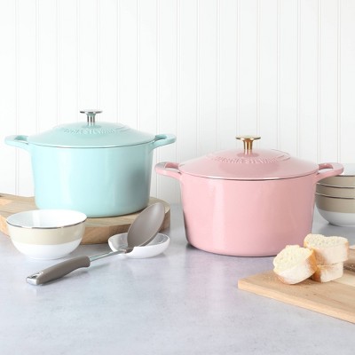 Martha Blue 7qt Enameled Cast Iron Dutch Oven