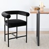 Velvet Counter Height Stool with Back and Arms, 1-Pack Modern Upholstered Bar Chair with Wide Seat for Kitchen Island or Home Bar-Maison Boucle - 2 of 4