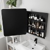 Wooakway Recessed or Wall Mount Medicine Cabinet 16 x 24 Inch Bathroom Mirror Cabinet with HD Mirror, Black - 4 of 4