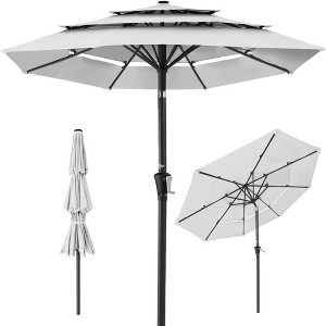 Best Choice Products 10ft 3-Tier Patio Umbrella, Market Sun Shade w/ Tilt Adjustment, Easy Crank - 1 of 4