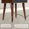 GustoWave Nightstand with Charging Station and Drawers, Three-Tier Wood Nightstand, 14.6" D x 16.5" W x 25.6" H，Walnut+Black - 4 of 4