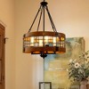 DORESshop Black and Brown Farmhouse Chandelier for Dining Room, 4-Light Pendant Kitchen Island Lighting,for Entryway Foyer Bedroom - 3 of 4