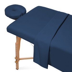 Saloniture 3-Piece Microfiber Massage Table Sheet Set, Includes Flat and Fitted Sheets with Face Cradle Cover - 1 of 4
