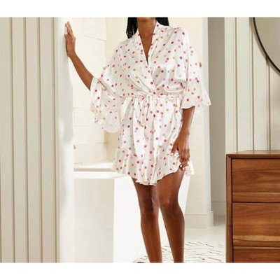 Women's Ruffled Satin Robe - Bella Sleep + Spa