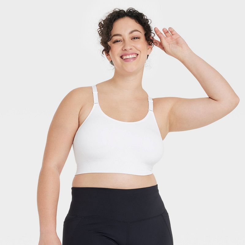 Women's Seamless Medium Support Cami  Sports Bra - All In Motion™, 4 of 7