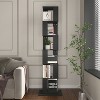 Black 6-tier rotating bookshelf, floor-standing minimalist bookcase, creative bookshelf suitable for living rooms - 2 of 4