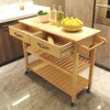 NicBex Mobile Kitchen Island Cart Kitchen Storage Cabinets Island Cart with 3-Tier Shelves and 2 Drawers for Kitchen - 3 of 4