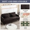 MOONMISS Mid Century Modern chenille Fabric Upholstered Loveseat sofa, for Living Room,Brown wood feet sofa for Bedroom,Reading - 2 of 4