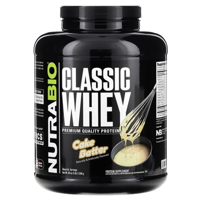 NutraBio Classic Whey Protein, Cake Batter, 5 lbs (2,268 g)
