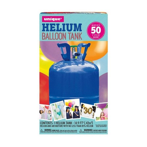 Unique Helium Ballon Tank Kit For Birthday Party, Includes 50 Balloons &  Ribbons