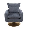 APRILSOUL Classic Mid-Century 360-degree Swivel Accent Chair, White Teddy Fabric - 2 of 4