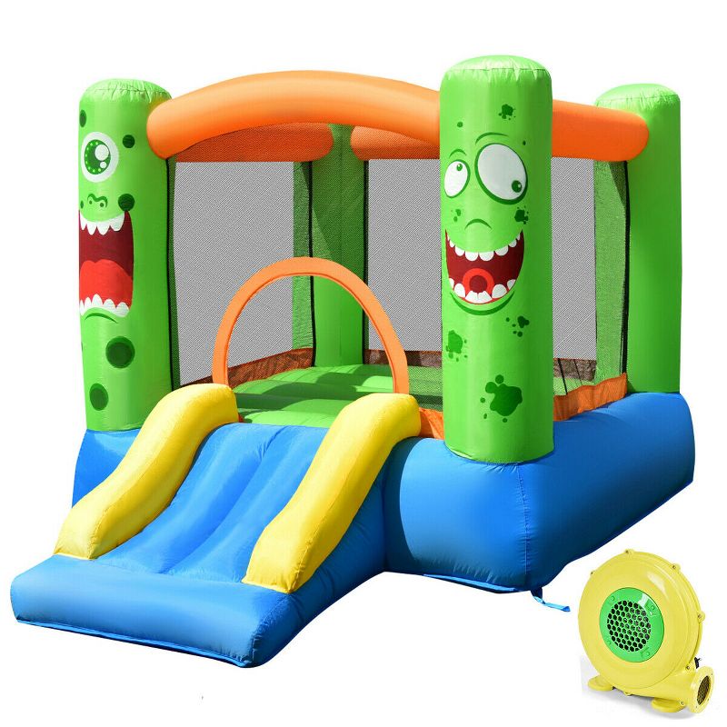 Costway Kids Playing Inflatable Bounce House Jumping Castle Game Fun Slider 480W Blower, 1 of 11