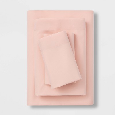 Full Microfiber Solid Sheet Set Blush - Room Essentials™