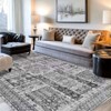 Grey Vintage Area Rug, Washable Non-Slip Boho Carpet for Living Room, Bedroom, Kitchen, Office - 3 of 4