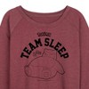 Women's - Pokémon - Snorlax Team Sleep Lightweight French Terry Wide Neck Long Sleeve Shirt - 2 of 4