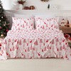 Christmas Sheets Queen, Soft Brushed Microfiber Bed Sheet Set, 16 Inches Deep Pocket Fitted Sheet Winter Holiday Sheets Set 4 PCS, Red Forest, Queen - 2 of 4