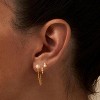 Gold Earrings for Women, 14k Gold Plated Dangle Huggie Earrings for Women Trendy Dainty Gold Hoop Earring Stacks Pearl Chain Drop Cartilage - 2 of 4