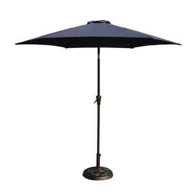 8.8 feet Outdoor Aluminum Patio Umbrella Market Umbrella with 33 pounds Round Resin Umbrella Base