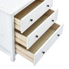 MUSEHOMEINC ST1001W 31.5 Inch Tall Rustic Solid Wood 3 Drawer Storage Dresser Nightstand with Black Metal Rounded Knobs, White Washed - 2 of 4