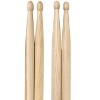 ChromaCast 2B & 5B USA Made Hickory Drumsticks 2 Pairs - Wood Tipped - Drum Sticks Tour Tested by Pro Drummers - Real American Hickory Wood - 3 of 3
