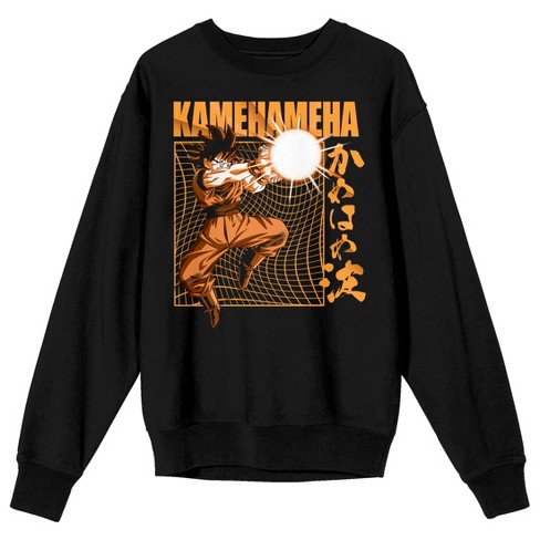 Dragon Ball Z Goku Kamehameha Attack Crew Neck Long Sleeve Black Adult Sweatshirt Target