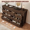 7 Drawer Dresser for Bedroom, Wooden Chest of Drawers, Fluted TV Stand, Storage Organizer for Living Room, Hallway and Entryway, Walnut - 4 of 4