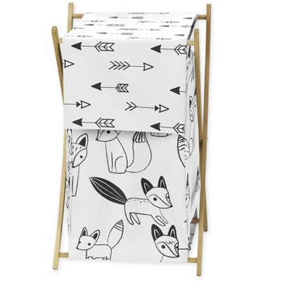 Image of Sweet Jojo Designs Boy, Girl, Unisex/Gender Neutral Laundry Hamper Fox Black and White