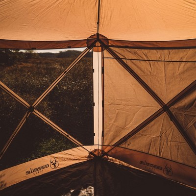 Desert Sand 8-Person 12x12 Pop-Up Gazebo Tent with Mesh Screens